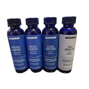 Set of 4 Fragrance Oils - Fresh Linen, Cool Waters & Sea Breeze